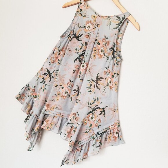 Anthropologie Maeve Magda Ruffle Floral Tunic Tank S Romantic Fairy Sheer $98 - Picture 11 of 15